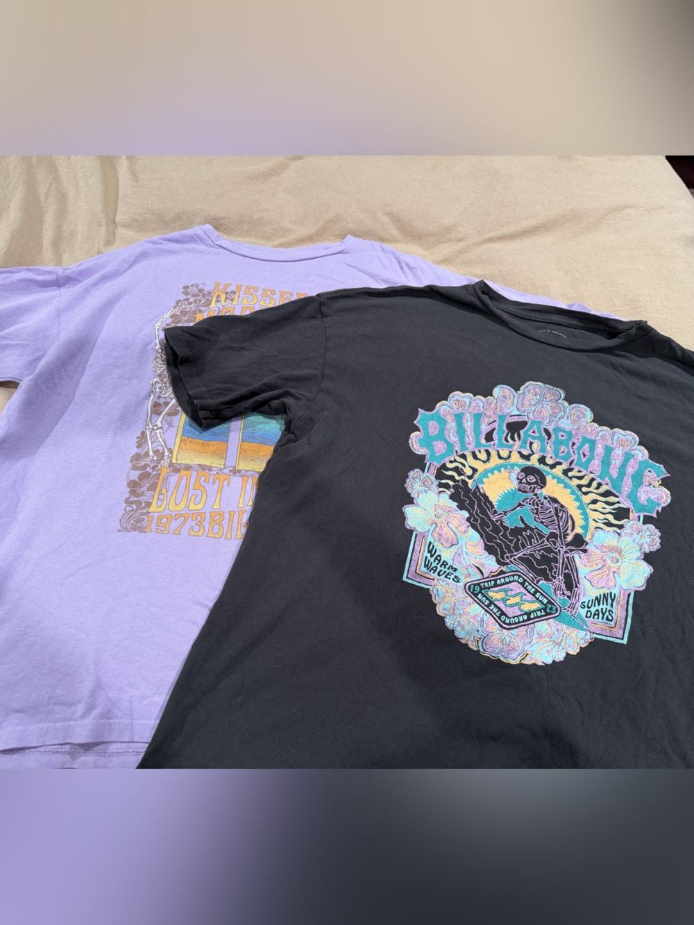 Billabong Tee Bundle with Pink, Aqua and Yellow Surf Skeleton Graphic
